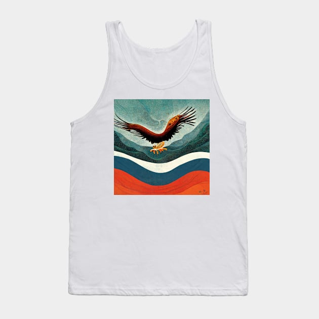 Abstract image of an eagle in flight with a fish in its claws. Tank Top by Liana Campbell